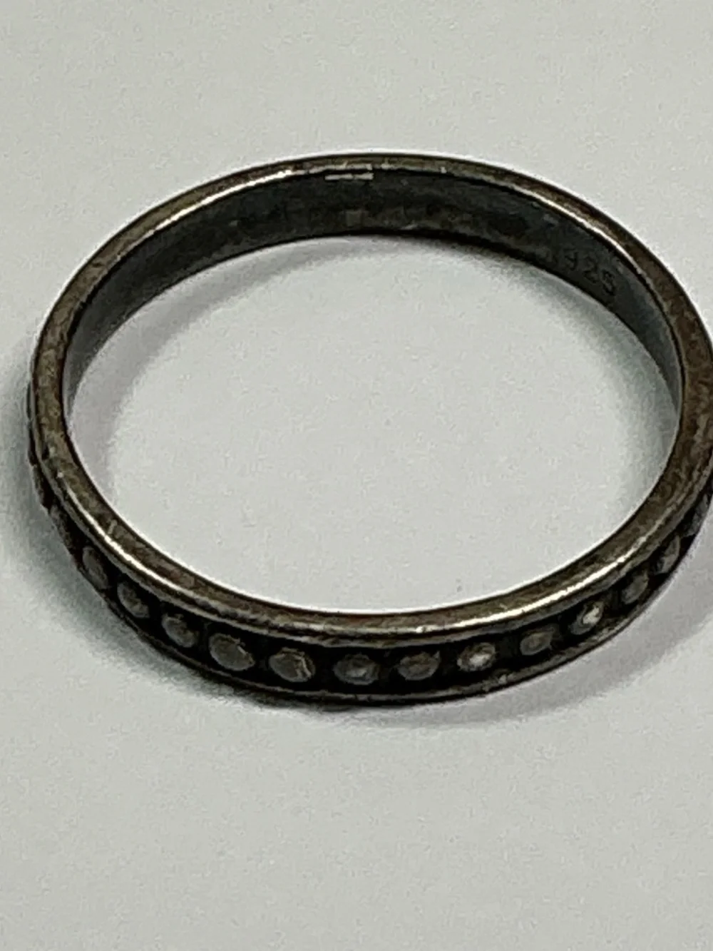 Vintage Sterling Silver.  Beaded Ring. Size 5.75